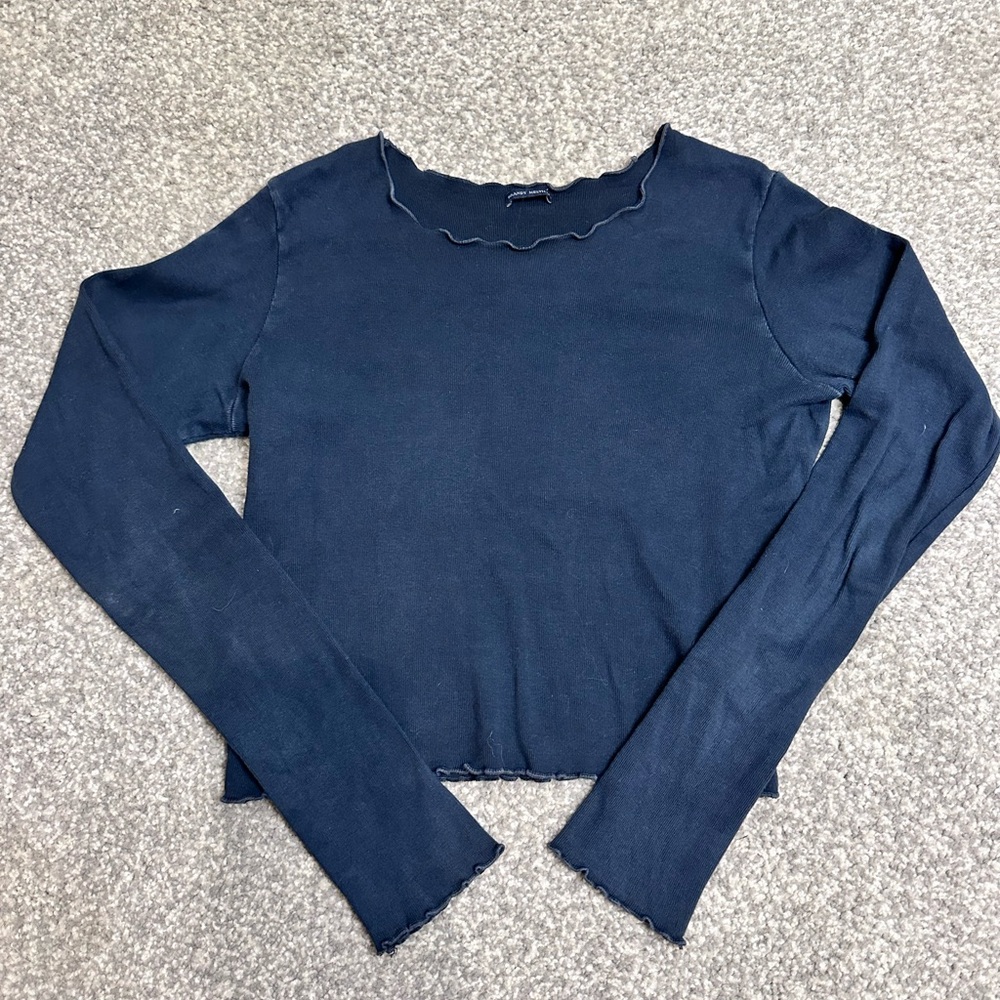 Brandy Melville - Navy Blue Long Sleeve Women's Top - one size - final sale